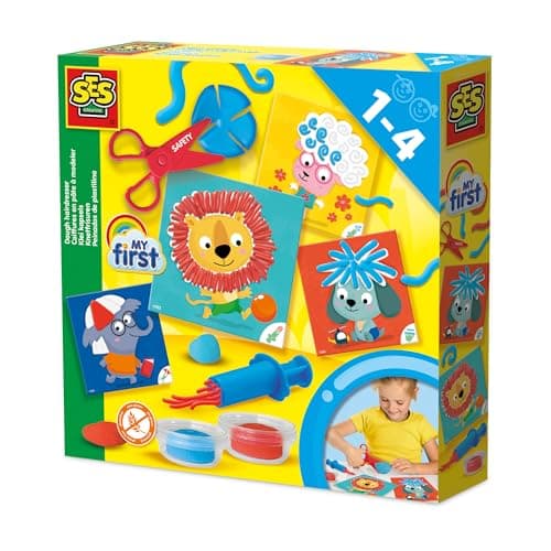 Image of SES Creative 14407 My First Dough Hairdresser - Creative Play Kit for Kids Aged 1+ - Includes Safe Materials - Fun Dough Styling for Little Hands - Includes Tools to Make Clay Hair