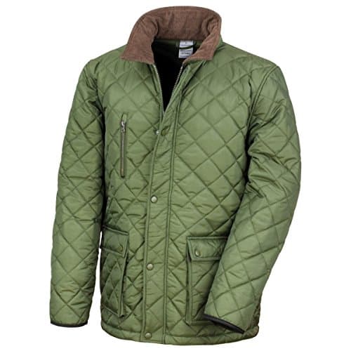 Image of Result Mens Cheltenham Gold Fleece Lined Jacket (Water Repellent & Windproof) (2XL) (Olive)