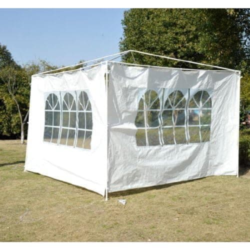 Image of Outsunny Gazebo Side Panels with Window for 3x3(m) or 3x6m Gazebo Canopy, 2 Pack Sides Replacement, White