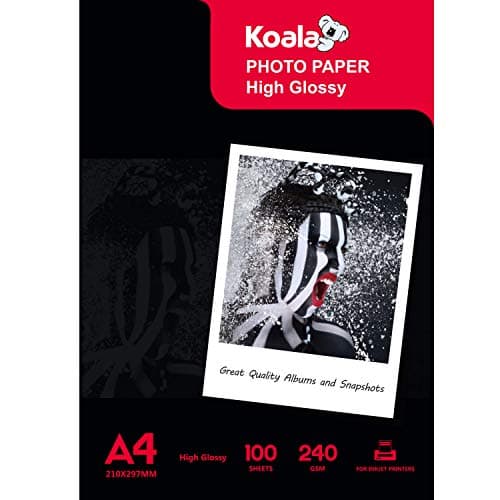 Image of KOALA Inkjet Photo Paper A4 Glossy 100 Sheets 240 GSM for Canon Hp Epson Inkjet Printer