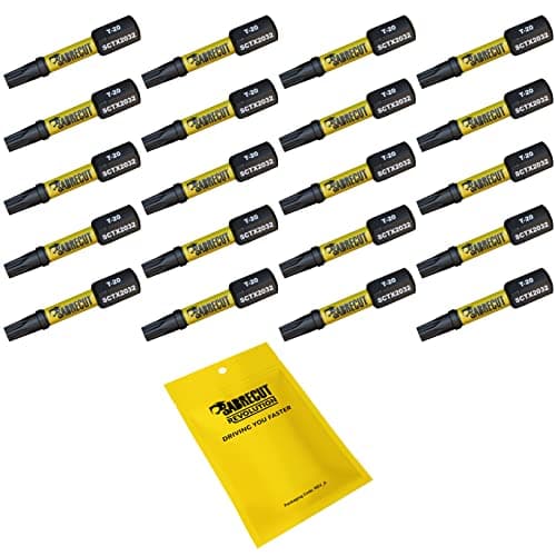 Image of 20 x SabreCut SCTX2032_20 32mm T20 TX20 Magnetic Impact Screwdriver Driver Bits Set Torx Heavy Duty