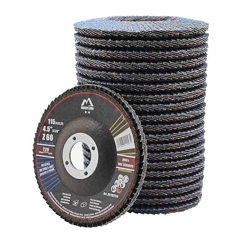 Image of Merryland Flap Disc 115 Metal for Angle Grinder, 115mm 60 Grit T29 Flap Wheel 20 Pieces, Blue Zirconium Corundum INOX Stainless Steel Iron Universal 4.5 inch, Craft-Line FC1107314-20