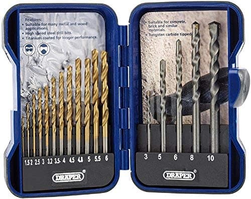 Image of Draper 18551 Metric Combined HSS and Masonry Drill Bit Set (17 Piece)