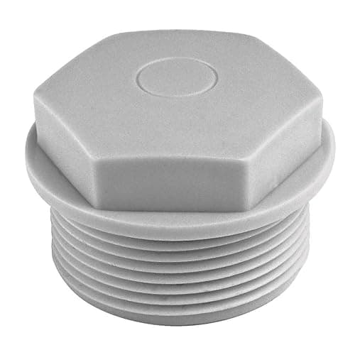 Image of Pack of 10 Kalitec Sealing Plugs M25 Plastic Light Grey I M25 Blanking Plug Threaded Hole I Light Grey Sealing Plug Polyethylene I Mechanical Engineering Sealing Plugs Robust I Plastic Sealing Plugs