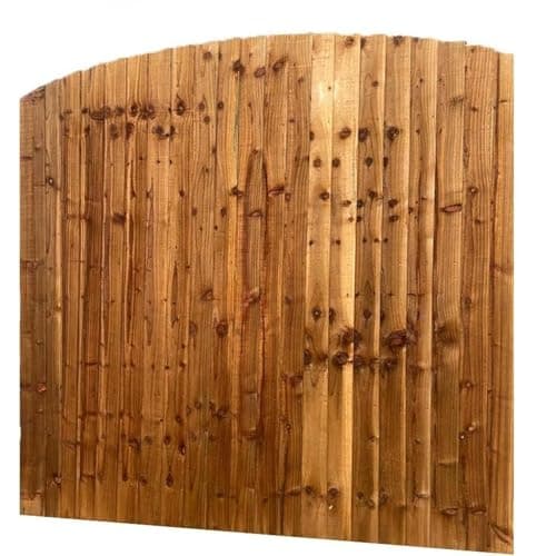 Image of 6FT x 6FT Feather Edge Fence Panel Dome Top | Pressure Treated Closeboard Garden Fence | Heavy Duty Overlap Privacy Panels | Weather Resistant Outdoor Fencing | Set of 1