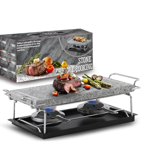 Image of Artestia Hot Stone Steak Cooking Set – Long Heat Retention - Sizzling Steak Plate with Tray & Rack for Family Dinner, Indoor/Outdoor BBQ Grilling Gift
