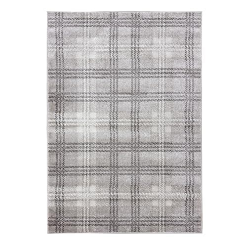 Image of Home Republic Classic Tartan Check Area Rug for Living Room Bedroom Anti-Skid Backing modern Highland Check (Beige, 160 x 230 cms)