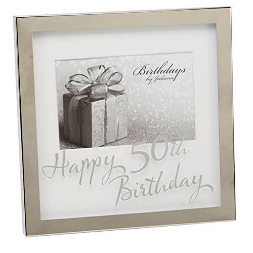 Image of 50th Birthday Mirrored Photo Frame 6 x 4