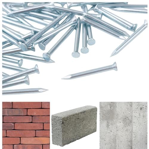 Image of 315 Supplies® Galvanised Masonry Nails – 100pcs Pack | Hardened Steel, Bright Zinc Plated | Tough Nails for Brick, Block & Concrete (25mm x 2.5mm – 100pcs)