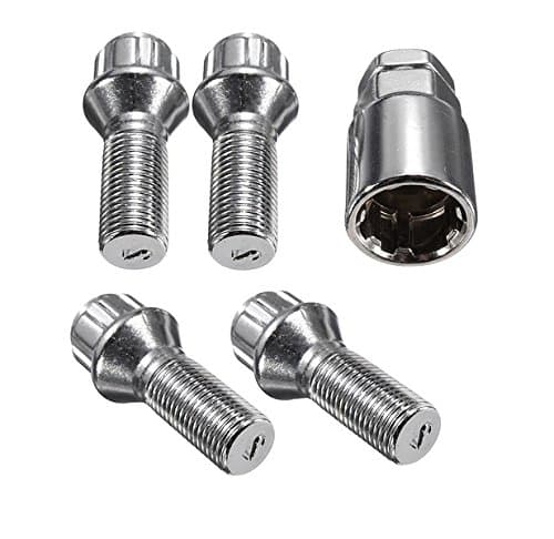 Image of Locking Wheel Nuts/Bolts complete set of 4 + key M14X1.5 a1, a2, a3, a4, a5, a6, a7, a8, tt, allroad, coupe, Q2, Q3, Q7