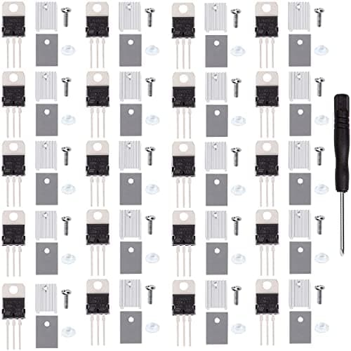 Image of Youmile 20 pcs L7805CV L7805 Voltage Regulator Output 5V 1.5A TO-220 Linear Positive Voltage Regulators with Heatsink screw washer Rubber Silicone screwdriver