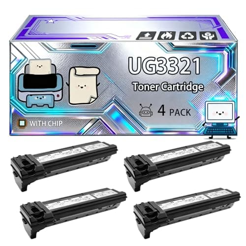 Image of UG3321 Toner Cartridge Compatible for Panasonic UF-4000 UF-4100 UF-490 Printers, With Chip, 6000 Pages, Vibrant Colours (4 Pack Black)