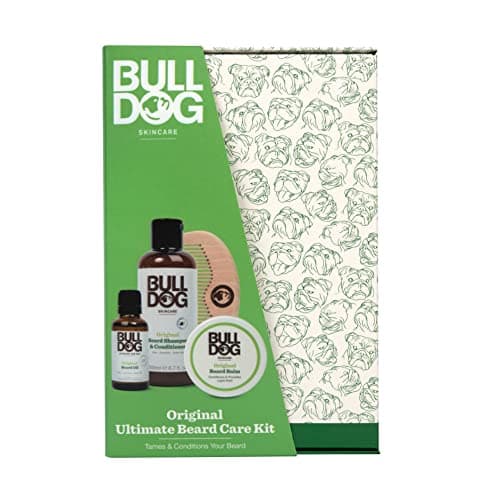 Image of Bulldog Skincare - Original Ultimate Beardcare Kit, Gift Set for Men (x1 Original Beard Shampoo and Conditioner 200 ml, x1 Original Beard Oil 30 ml, x1 Original Beard Balm 75 ml, x1 Beard Comb)