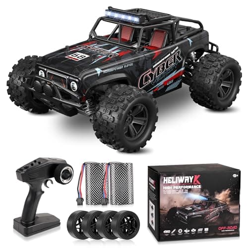 Image of JOYTREKY Remote Control Cars - 1:18 Scales High Speed 40KM/H Remote Control Car 4WD Off Road RC Truck 2 Batteries 2.4GHz All Terrains Toy Rechargeable Fast Cars for Adults Boys Kid - Black