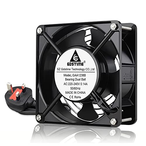 Image of GDSTIME 220V 240V AC Computer Fan 120mm x 38mm 2600RPM 104CFM High Airflow Axial Cooling Fan with Dual Ball Bearings for PC Case Ventilation DIY Projects
