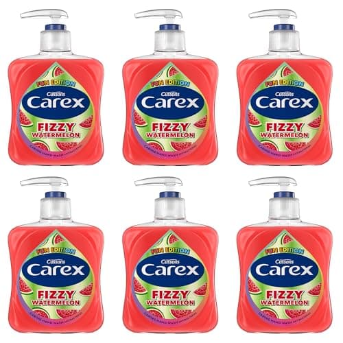 Image of Carex Fun Edition Fizzy Watermelon Antibacterial Hand Wash, Clean & Protects Hands, Bulk Buy, Pack of 6 x 250ml