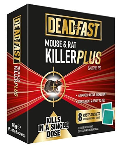 Image of Deadfast 20300392 Mouse and Rat Killer Plus Poison, 8 Sachets - Green