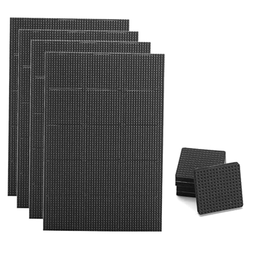 Image of 60 Pcs Square Furniture Feet Pads, Non-Slip Rubber Pads, Self-Adhesive Table/Chair Leg Floor Protectors, Square Rubber Feet For Chair Legs, For Tiled/Carpet/Hardwood Floors – Black