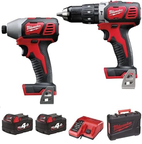 Image of Milwaukee M18 BPP2C-402C Heavy-Duty Twin Pack - 18 Volt 2 x 4.0Ah Li-Ion