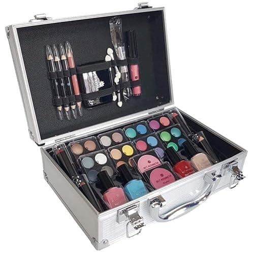 Image of BCT-Kosmetik 52 Makeup Set with Travel Vanity Box Set Professional Carry & Storage Train Case Beauty Makeup Cosmetic & Tools for Gift Travel Make Up Carry Box Christmas