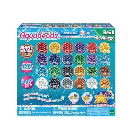Image of Aquabeads Shiny Bead Pack, Multicolour, Art & Craft Bead kit 31995