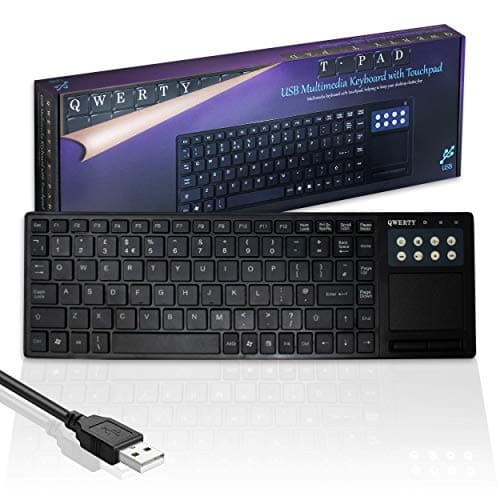 Image of Wired USB Multimedia TPad Keyboard with Touchpad Mouse | All-in-One Touch Pad Design | UK QWERTY Layout | Precise and reliable Touchpad Scroll Direction-Controller | Plug and Play | iCHOOSE