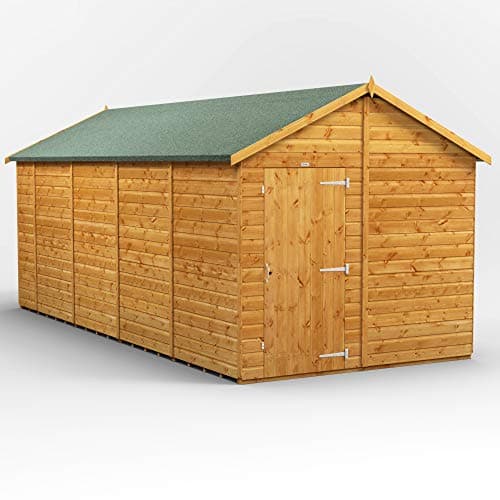 Image of Power Sheds wooden shed. 18x8 apex wooden garden shed. Windowless shed 18 x 8.
