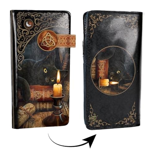Image of Nemesis Now B3939K8 Witching Hour Lisa Parker Embossed Purse 19cm Black, PU, 18.5cm