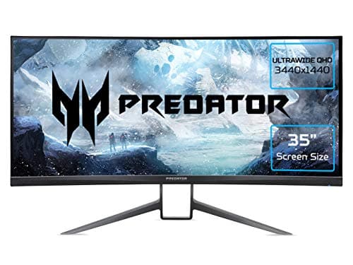 Image of Acer Predator X35 35 inch Ultra-Wide Quad HD Curved Gaming Monitor, Black/Blue (VA Panel, G-Sync, 180 Hz (200 Hz OC), 2ms, HDR 1000, Quantum Dot, DP, HDMI, USB Hub, Height Adjustable)