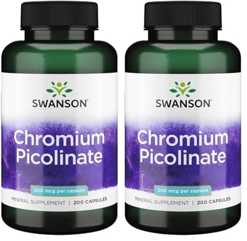 Image of Swanson, Chromium Picolinate, 200mcg, Highly Dosed, 200 Capsules, Soy Free, Gluten Free, Non-GMO (Pack of 2)