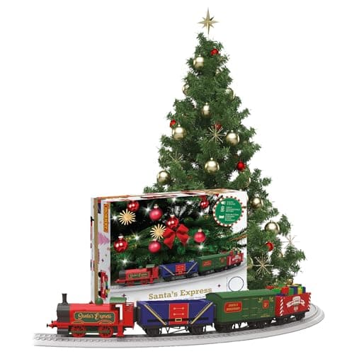 Image of Hornby R9368M Santa's Express Christmas Train Set - Analogue OO Gauge 1:76 Scale Model Railway, Steam Trains Gift for Men, Women & Kids - Rechargeable, Tree Decoration, Electric Locomotives for Adults
