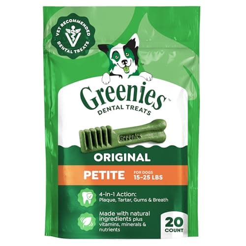 Image of Greenies Dental Chews Petite Treats for Dogs - TREAT-PAK Package 12 oz. 20 Treats