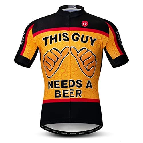 Image of Cycling Jersey Men Bike Clothing Bicycle Jersey topMountain Road MTB Jersey Shirt Short Sleeve Team Sports Wear Orange Black Size M