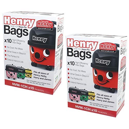 Image of 2 Pks of Numatic 604015 NVM1CH Henry Hetty Hoover Vacuum Cleaner Accessory Dust Bags 604.015 (2 Packs of 10)