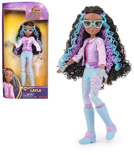 Image of Unicorn Academy, Layla Doll with Highlighted Hair, 5 Fashion Accessories and Hair Styling Tool, 24cm, Dolls and Unicorn Toys for Girls Aged 4 and up