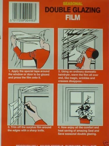 Image of DOUBLE GLAZING FILM DRAUGHT INSULATION KIT WINDOWS 6sqm