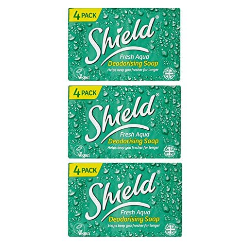 Image of THREE PACKS of Shield Fresh Aqua Deodorising Soap 4 Pack