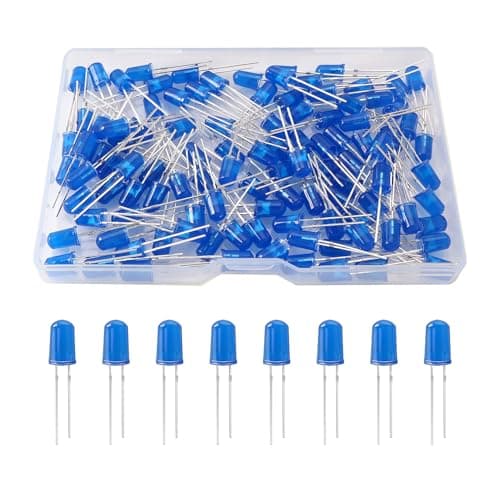 Image of YIXISI 100 PCS 5mm LED Diode, 2-Pin Light Emitting Diodes, Round Head LED Diodes, Blue