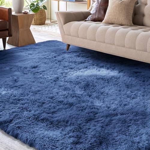 Image of XSIVOD Area Rugs for Living Room, Ultra Soft Bedroom Floor Carpet, Luxury Fluffy Shag Lounge Rug Ideal for Bedroom, Nursery, Kids Baby Room, 80x160cm, Cobalt Blue