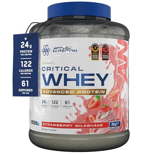 Image of Applied Nutrition Critical Whey Protein Powder – 24g Protein per Serving, High Protein Powder, Protein Shake with BCAAs & Glutamine – Muscle Growth & Recovery (2Kg - 61 Servings)(Strawberry)