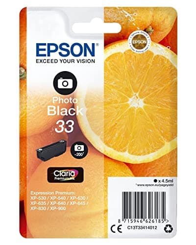 Image of Epson C13T33414012 - EPSON 33 PHOTO BLACK INK ORANGES 1 x 4.5 ml STANDARD