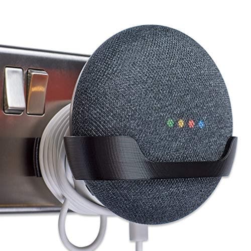 Image of P3D-Lab Power Plug Wall Mount Bracket for Google Home Mini - Full, Black - 3 Years Warranty - Made in UK