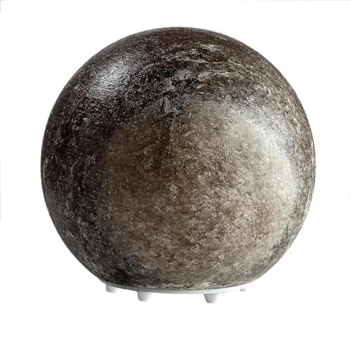 Image of LENCARTA Salt Lamp Grey Globe Pyramid Himalayan Rock Salt Healing Crystals 100% Authentic Hand Crafted | LED Home Decor | for Home Bedtime Nightlamp Base| USB Powered 1-2 KG