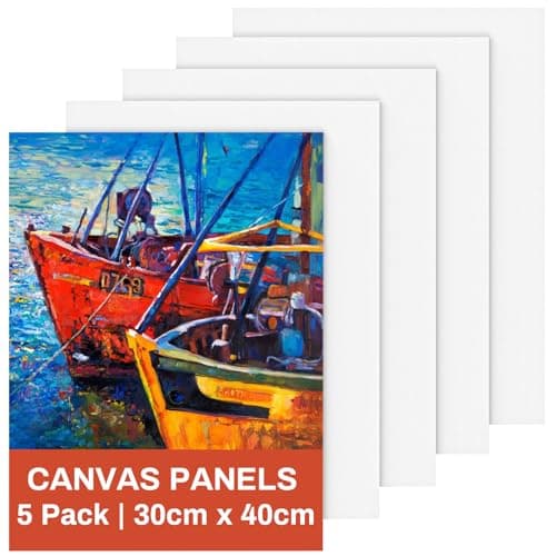 Image of Canvas for Painting 30X40cm, 5 Packs Blank Canvas Board Cotton Acid-Free for Acrylic Paint, Oil Paint & Wet Water Art Media, Hobby Painters and Beginners