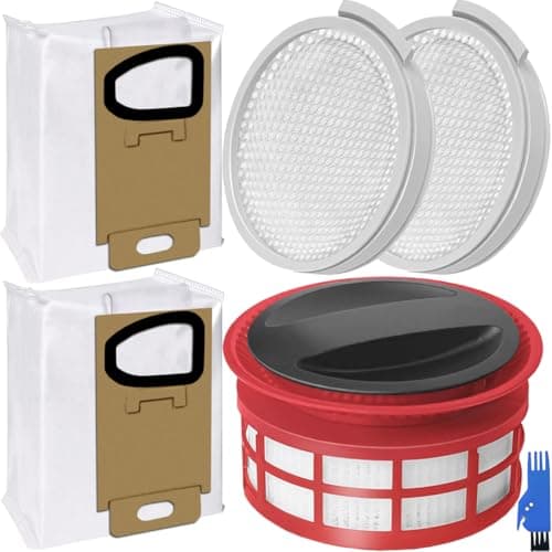 Image of EATBALE Dust Bag Filter Set Replacement Parts for Roborock H7 Cordless Stick Vacuum Cleaner, with 2 Pre-Filters, 1 Filter, 2 Dust Bags Hepa Vacuum Filter Set Vacuum Bag Attachment Accessories Kit