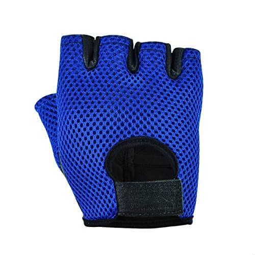Image of Half Finger Leather Padded Palm Cycling Biking Gloves Multi-Purpose Gloves Weight Lifting Gym Workout Training Bodybuilding Anti Slip Gloves for Men, Women, Ladies, Male, Female (Blue, XX-Large)