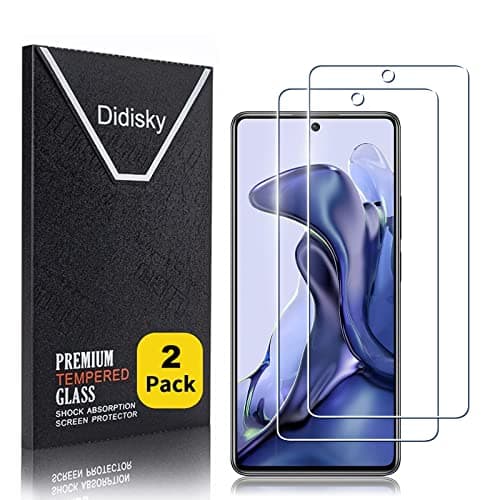Image of Didisky Tempered Glass Screen Protector for Xiaomi 11T 5G / 11T Pro 5G, [ 2 Pack ] Soft Touch, Easy to Clean, Easy to Install, Transparent