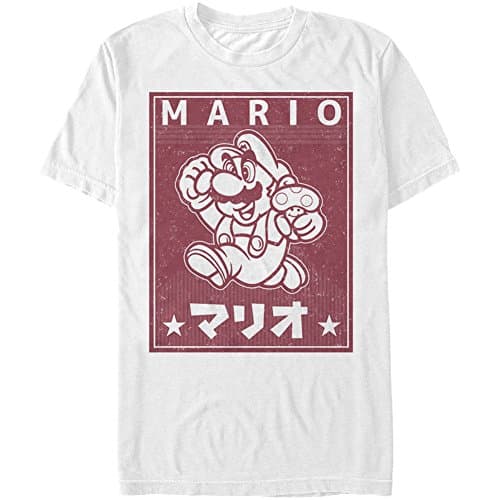 Image of Nintendo Men's Kanji Mario T-Shirt, White, XL