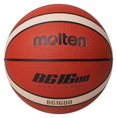 Image of Molten BG1600 Basketball | Rubber | Indoor & Outdoor | Size 7 | Suitable for Boys age 14 plus & Adults | Orange/Ivory