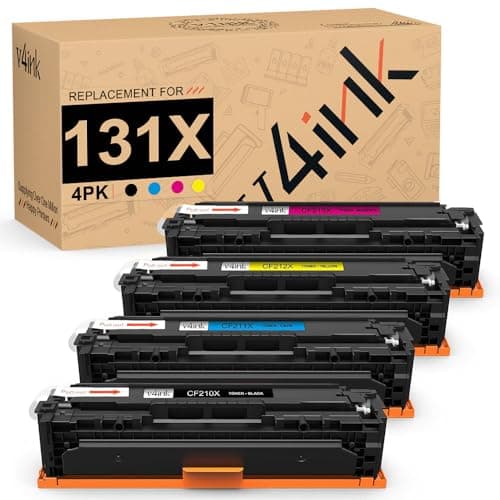 Image of v4ink Toner Cartridges Replacement for HP 131X CF210X 131A CF210A 128A CE320A 125A Compatible with LaserJet Pro 200 color M251n M251nw MFP M276n M276nw(Black Cyan Magenta Yellow,4-Pack)